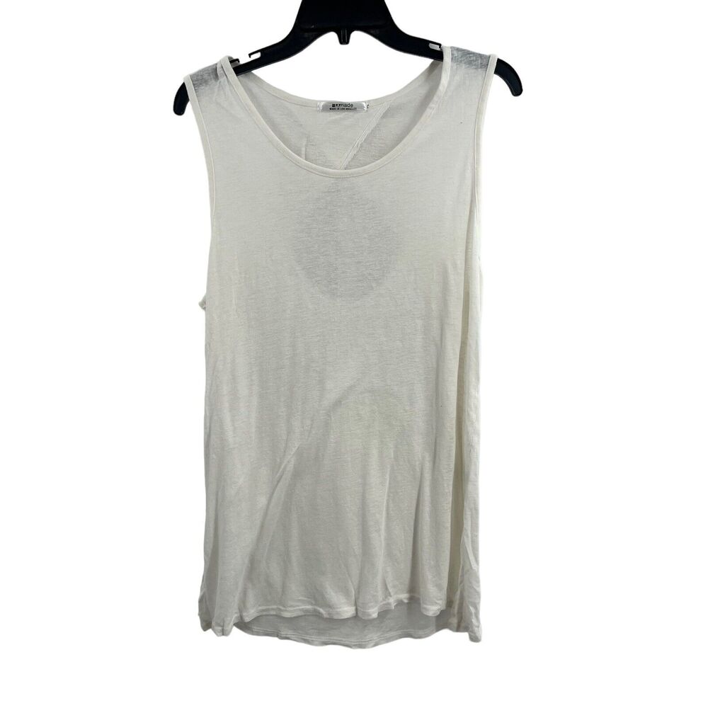LAMade Ivory Linen Blend Cutout Back Top Small New